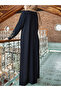 Black Embellished Tassel Detail A-Line Jalabiya - 4