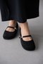 Morlen Genuine Leather Gold Adjustable Buckle Detailed Women's Shoes - Black - 7