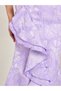 Purple Floral Sleeveless Ruffled Detail Maxi Dress - 4