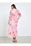 Women Pink Floral Print One Shoulder Midi Dress - 5