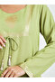 Green Foil Print A-Line Jalabiya - 4