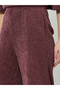 Burgundy Textured Wide Leg Knit Joggers - 3
