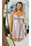 Silk Satin Women's 2-Piece Nightgown and Dressing Gown Set Ecru - 2