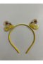 Princess Belle Yellow Heart Crown Movable Sequin Cute Satin Metal Girl Crown - 2