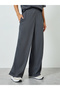 Women Grey Wide Leg Knit Joggers - 2