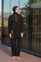 Women's Zippered Pocketed Closed High Neck Quick-Drying Hijab Swimsuit - 3