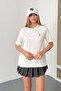 Women's Dog Embroidered 100% Cotton T-Shirt White - 26Y 26730 - 3