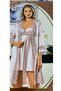 Silk Satin Women's 2-Piece Nightgown and Dressing Gown Set Ecru