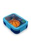 Kids Orange Navy Blue Basketball Patterned Stainless Steel Nutrition Bowl 39274 - 2