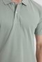 Men's Slim Fit 100% Cotton Short Sleeve Polo Collar Green T-Shirt - 5