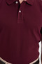 Men's Slim Fit 100% Cotton Short Sleeve Polo Collar Claret Red T-Shirt - 5