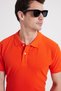 Men's Slim Fit 100% Cotton Short Sleeve Polo Collar Orange T-Shirt - 7