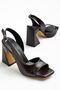 Benito Women's Bitter Brown Shiny Skin Special Design Heeled Shoes - 2