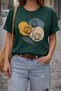 Abstract Flowers and Colorful Shapes Printed Cotton Relaxed Fit Round Neck Unisex T-Shirt