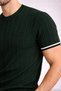 Men's Slim Fit Knitwear T-Shirt |   Corded Fabric |   Stripe Detailed Short Sleeve - 2