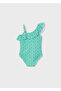 Girl's Asymmetrical Cut Ruffle Swimsuit 3737 - 2