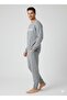 Switzerland Text Printed Square Striped Men's Pajama Set with Sleeve/Cuff Cuffs - 2