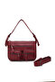 Washed Leather Burgundy Multi-Compartment Stylish Shoulder and Crossbody Bag - 2