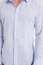 Men's Slim Fit Slim Fit 100% Cotton Striped Long Sleeve Linen Effect Blue Shirt - 5