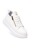 Designer White Chunky Sneakers with Gold Zipper - 4