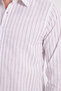 Men's Slim Fit Slim Fit Long Sleeve 100% Cotton Linen Texture Striped Shirt - 4