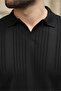 Black Polo Collar Knitwear Men's T-Shirt E7469 - 3
