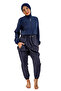 Women's Quick-Drying Closed High-Neck Zippered Elastic Hijab Swimsuit - 4