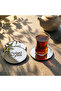 Set of 6 Ramadan Kareem Round Kufi Acrylic Coasters - Modern Islamic Table Decoration