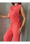 Women's Wrinkled Textured Sleeveless Blouse & Wide-Leg Pants Set Nsa-58084 - 4