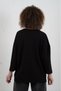 Black Crew Neck Three Quarter Sleeve Tshirt - 4