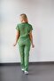 Pistachio Green Stretch Fabric Nurse Doctor Uniform Unisex Surgical Set Scrubs Uniform - 4