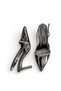 Women's Black Patent Leather Medium Heel Stiletto with Accessories New Season Hk212 - 6