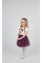 Girl's April 23 October 29 Performance Outfit Costume Printed Short Sleeve Tshirt Purple Tutu Skirt Set - 2