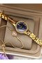 Gold Yellow Cuff Steel Cord,Black Dial,Bridal, Engagement, Wedding Wrist Watch - 4