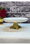Pisa Round, Silver&Antique&Gold River Footed (Güral) Porcelain Presentation Plate 26cm - 3