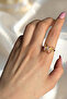 Steel Shiny Butterfly Glossy Gold Color Ring Adjustable - 2