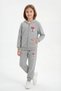 3-Piece Zippered Hooded Print Detailed Girls' 6-Piece Tracksuit Set - 2