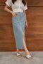 Desen 1 Blue Sequined Denim Skirt |   F1707 - Blue Dsn1 - 4
