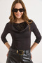 Women's Black Lace Detailed Polyamide Blouse Blz-19003220 - 3