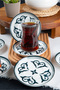 Ahenk 6-Piece Porcelain Tea Plate Set