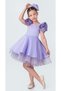 Babyaden Detachable Buckle Boat Neck Satin Evening Dress with Rose Details Birthday Costume Girl Child Dress - 4
