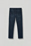 Men's Regular Fit Contrast Stitch Detail Jean Trousers Navy Blue - 2