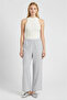 White Navy Blue High Waist Striped Wide Leg Trousers
