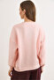 Women's Candy Pink Crew Neck Geometric Patterned Knitwear Sweater Kzk-19001151 - 6