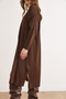 Women's Brown Ribbed Tok Triko Cardigan with Side Slits Hrk-19000478 - 6