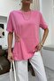 Gold Accessory Detailed Tshirt Pink - 3