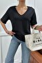 V-Neck Oversize Tshirt Black