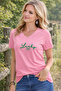 V-Neck Women's T-Shirt Lucky Printed – Comfortable Fit Daily Combination