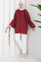 Women's Tie-Up Balloon Sleeve Buttoned Hijab Shirt - 2
