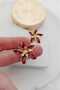 Red Spiral Star Gold Women's Earrings